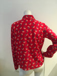 Talie NK red printed pure silk blouse size F 38 UK 10 US 6 ladies