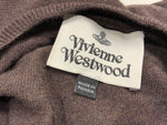 VIVIENNE WESTWOOD Brown Bea Knit Wool Embroidered Logo Cardigan SIZE S small ladies