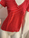 J.Crew Linen Striped T shirt $150 Size S Small ladies