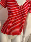 J.Crew Linen Striped T shirt $150 Size S Small ladies