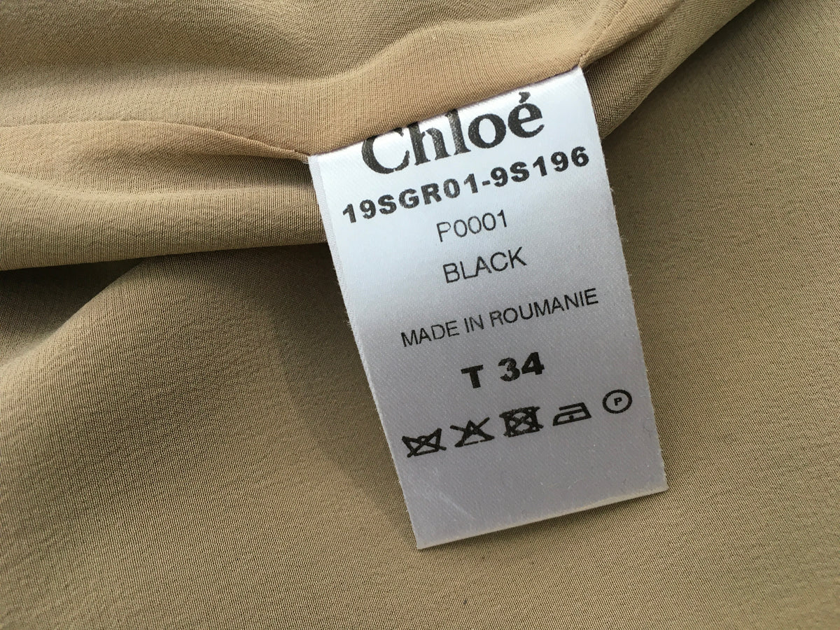 Chloé Chloe Black Shift Mini Phoebe Philo Dress Size F 34 US 2 UK 6 XS ladies