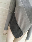 PROENZA SCHOULER Asymmetric Paneled Wool And Cashmere-blend Sweater In Grey Sz S Ladies