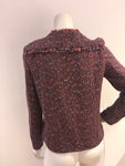 Jigsaw Tribal Linton Tweed Jacket, Blue Red Biker Jacket Size UK 10 US 6