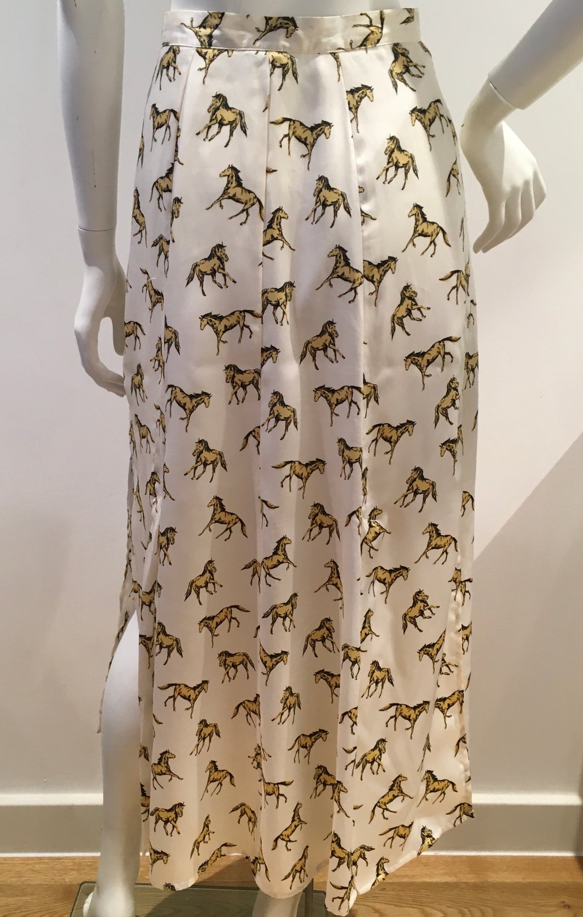 Topshop Horse-print pleated woven midi skirt UK 6 US 2 EU 34 ladies