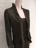 Chanel 04P Brown Knit Fabulous Hem Line Detail Dress + Cardigan Set Ladies
