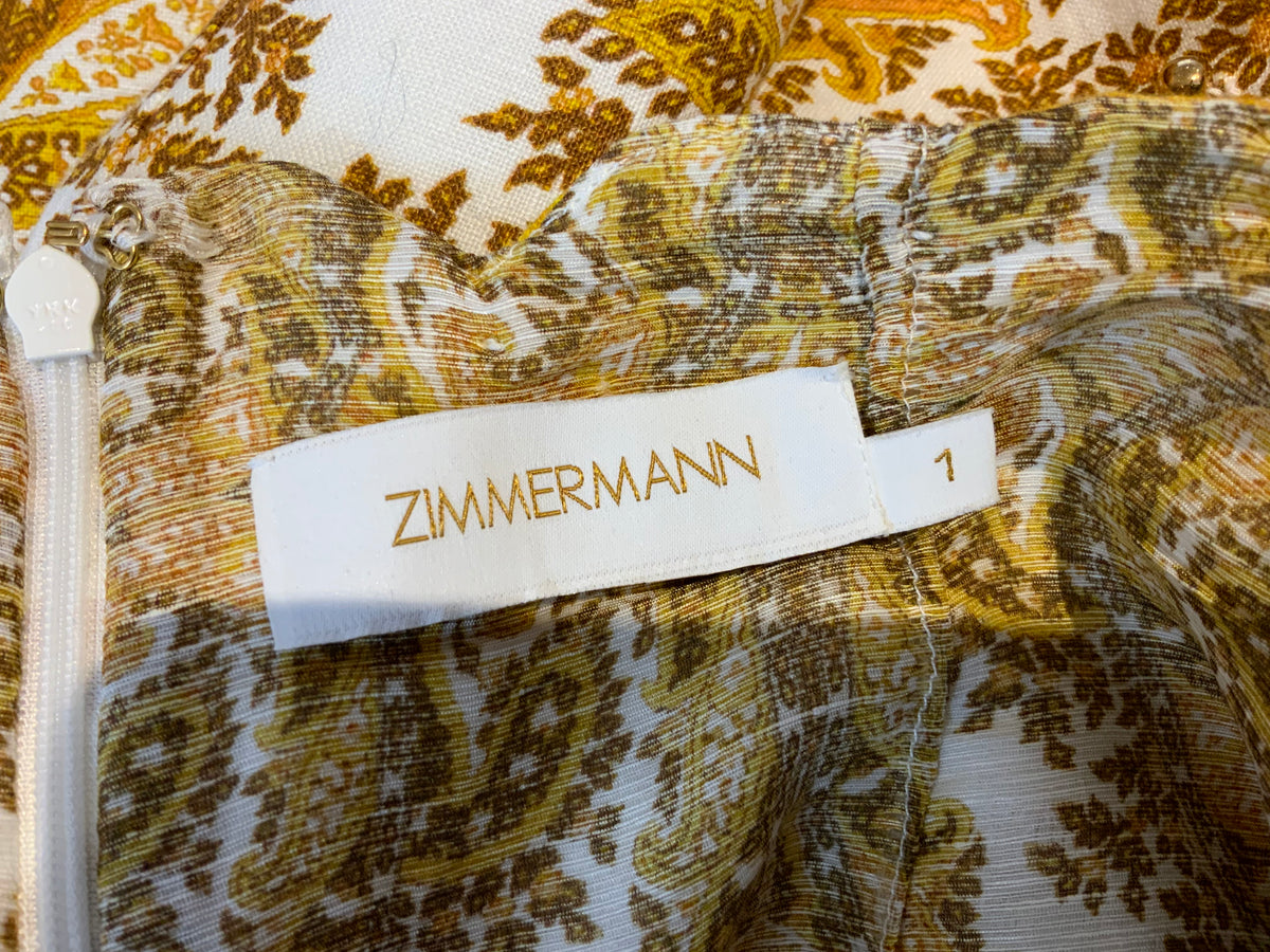 ZIMMERMANN Zippy Golden Scallop Cut Out Skirt Size 1 UK 10 US 6 FR 38 ladies
