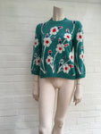 CHANEL PARIS DUBAI flower intersia cashmere sweater jumper Ladies