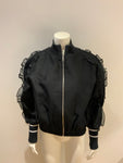 MAGGIE MARILYN Some Kind Of Wonderful Ruffle Bomber Jacket Size S small ladies