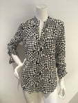 Diane Von Furstenberg Shirt Star Print Gilmore Silk Blouse Tunic Top Size US 4 S ladies