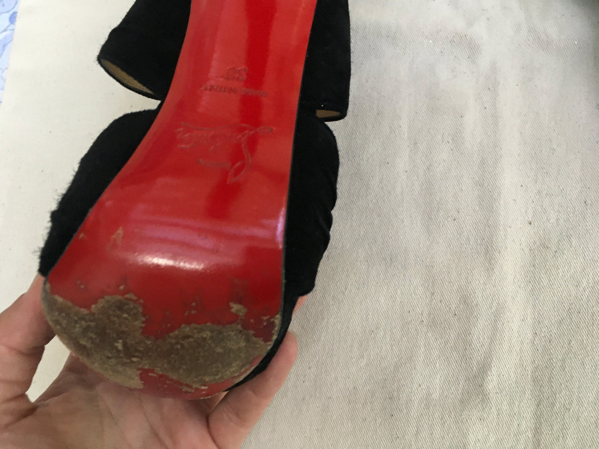 Christian Louboutin Bandra Suede Sandals Shoes 36 US 6 UK 3 ladies