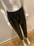 Rya Couros Real Leather Jogger Trousers, Black Pants Size 40 UK 12 US 8 L LARGE ladies