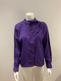 Guy Laroche PARIS 1960's Purple Wool Blouse Size F 34 UK 6 US 2 XS ladies