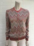 Just in Case Belgium Zig Zag Knit Button Down Cardigan Size S Small ladies