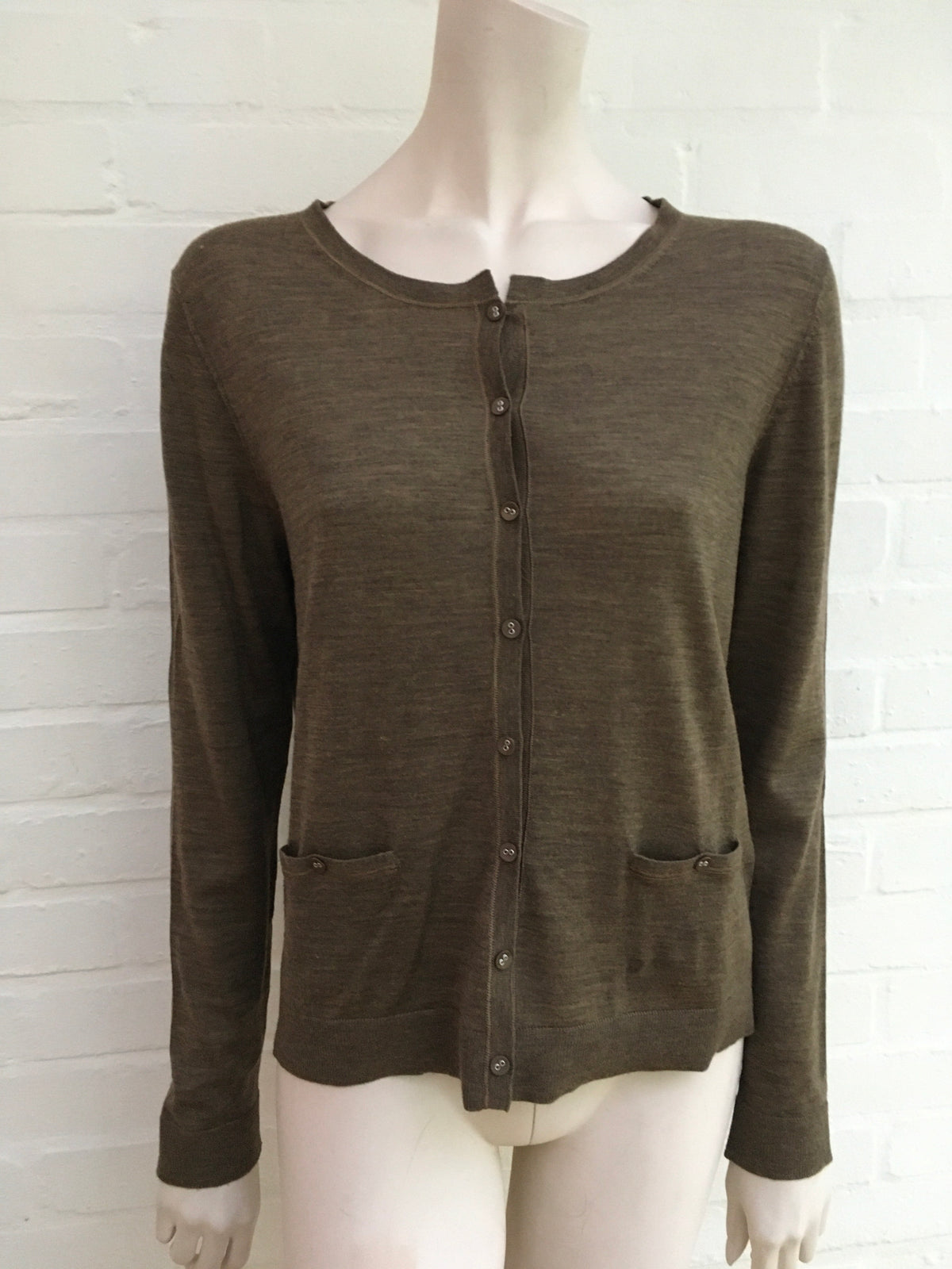HUGO BOSS Wool Knit Brown Cardigan Size M medium ladies