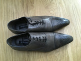 GEORGES RECH Homme Grey Leather Agostino Shoes SIZE 44  Men