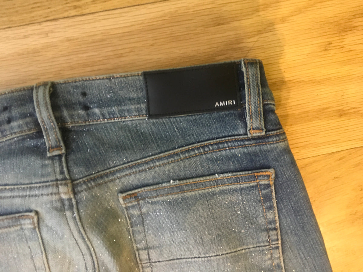 AMIRI Women's Glitter Thrasher Jeans Denim Jeans Size 26 UK 8 FR 38 I 40 Ladies