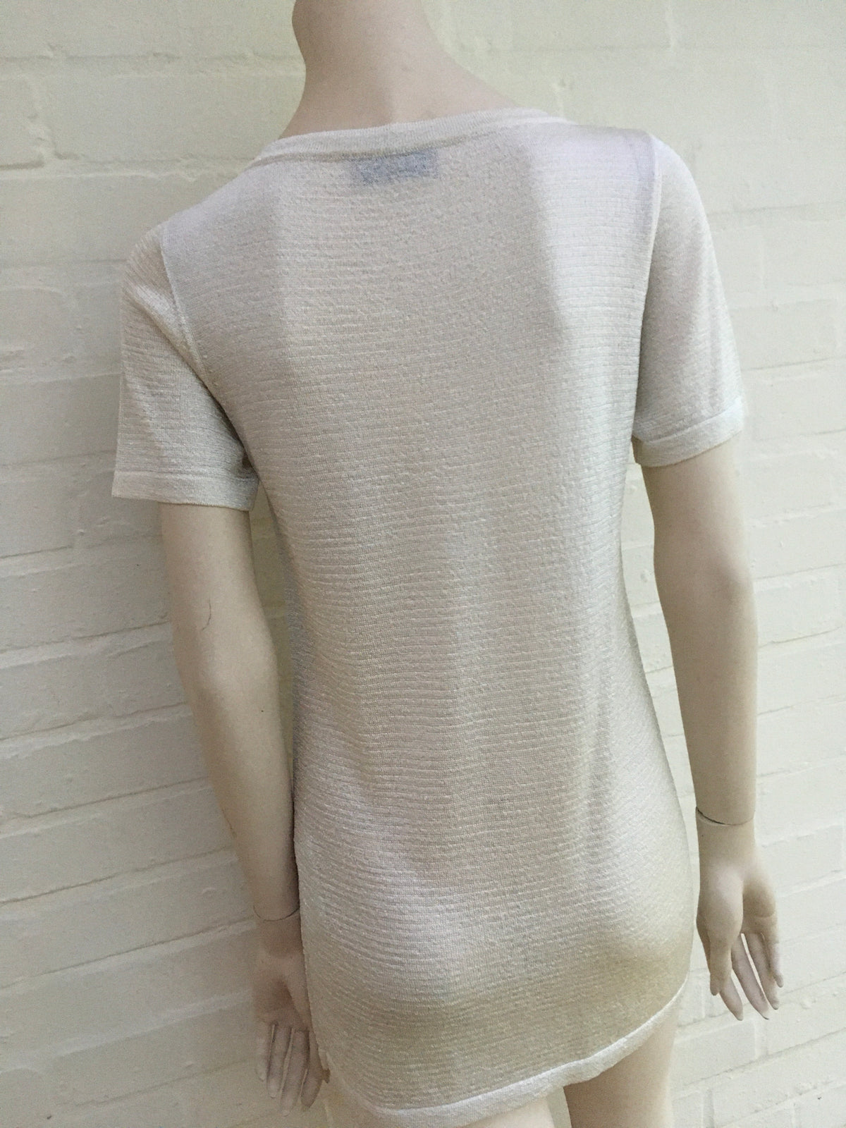 MISSONI White Lurex Thin Knit Top I 44 UK 12 US 8 L Large ladies