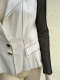 Maria Grazia Severi Blazer Sheer Sleeves Size I 42 Ladies