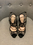 Nicholas Kirkwood Black Lace And Suede Leda Ankle Strap Sandals Size 36 UK 3 US6 ladies