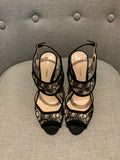 Nicholas Kirkwood Black Lace And Suede Leda Ankle Strap Sandals Size 36 UK 3 US6 ladies