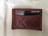 Chanel Card Holder Quilted Diamond Burgundy 2019 ladies