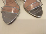 Aperlai Paris KIARA SANDALS SILVER TRANSPARENT VINYL Size 41 Shoes Ladies