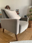 by Swoon Studio Evesham Armchair Comfortable Velvet in Ice Grey Chair