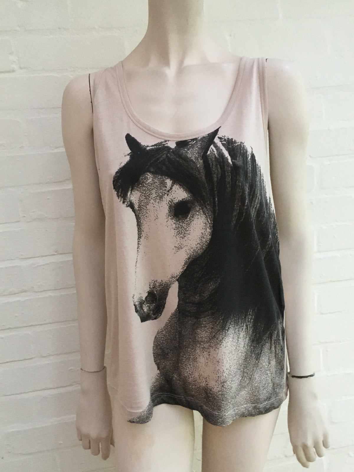 Stella McCartney Cotton Beige horse-print tank top Size I 40 UK 8 US 4 S Small ladies