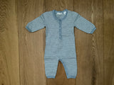 Purebaby Organic Cotton Baby Boy Knit Growsuit Overcast Stripe All in One 0-3 month children