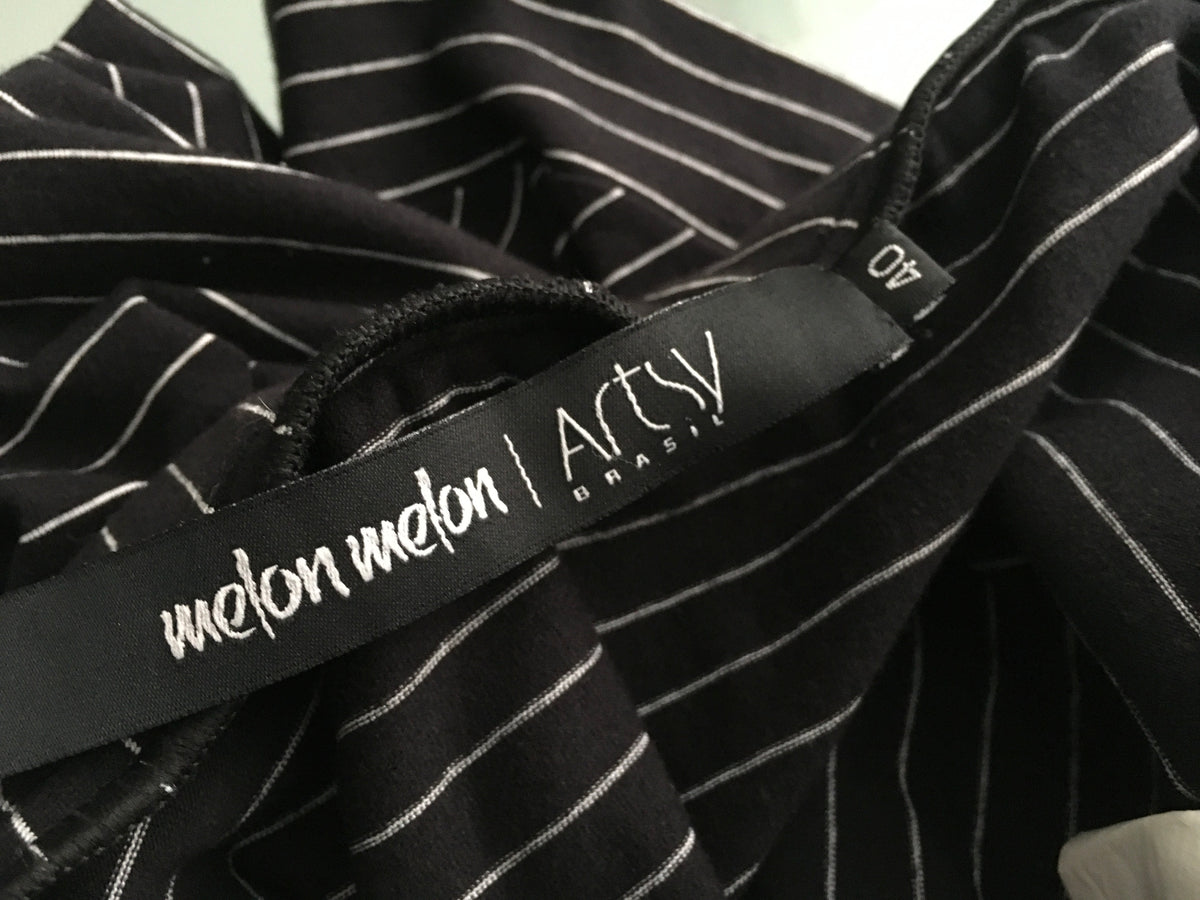 Melon Melon Artsy Brasil Striped Asymmetric MINI SKIRT SIZE 40   ladies