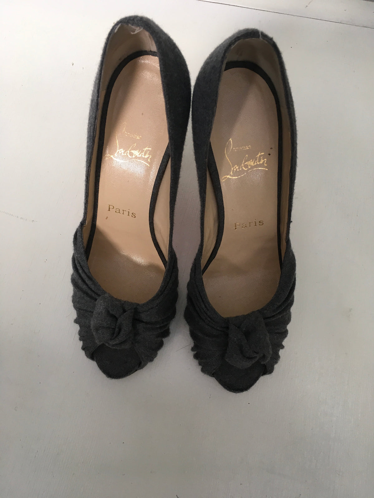 Christian Louboutin WOOL Lady Gres Knot Pumps Shoes Size 38 1/2 UK 5.5 US 8.5 Ladies