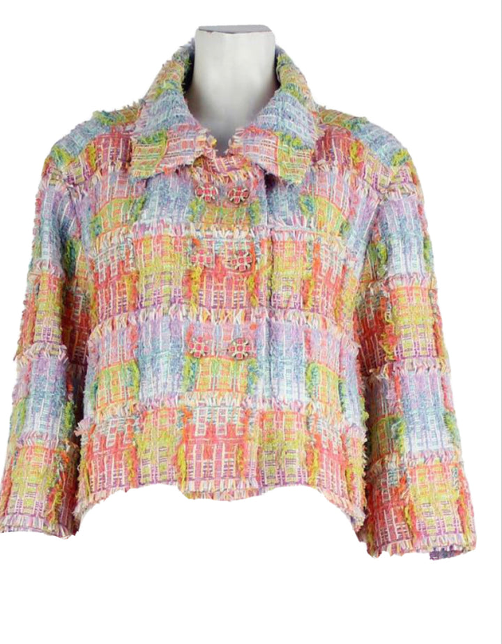 CHANEL 2019 Swing Bouclé Swing Bouclé Jacket Blazer Size F 34 ladies