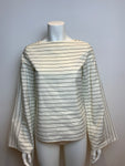 TIBI Striped Cotton-Poplin Top blouse Size US 0 UK 2 XXS ladies