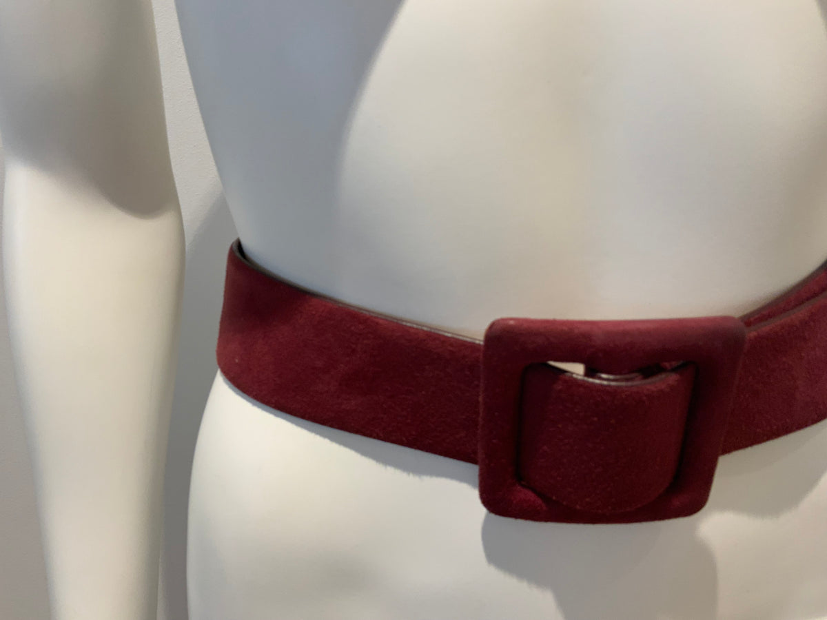 Ralph Lauren Suede Burgundy Wide Belt Size M medium ladies