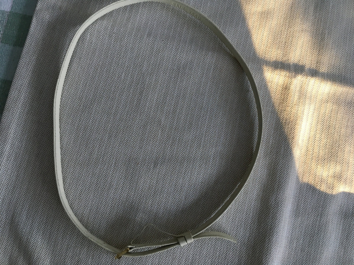 Elie Saab leather thin skinny white belt Ladis