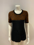 Luisa Frassine 1970's Leopard Knit Jumper Sweater Top Size I 44 UK 12 US 8 L ladies