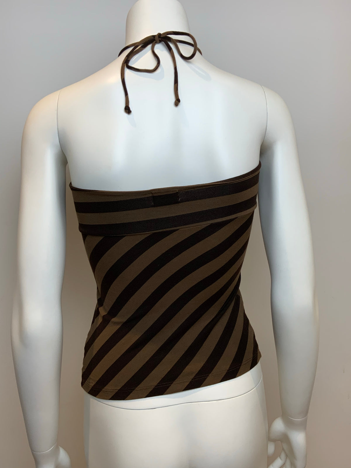 Ella Moss Stripped Brown Prima Cotton Summer Top Size XS ladies