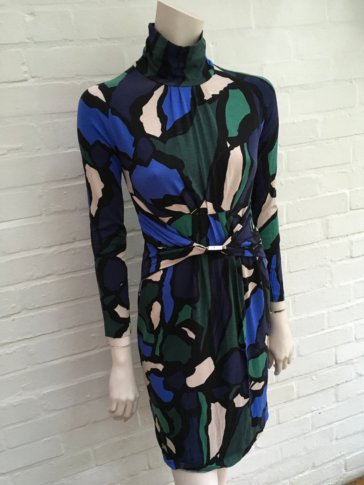 D. Exterior blue printed dress for women Ladies