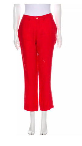 Ralph Lauren Blue Label Red Silky Pants Trousers Size US 4 UK 8 S SMALL ladies