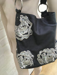 Betsey Johnson Grey Embroidered Sequins TOTE HOBO SHOULDER BAG HANDBAG Ladies