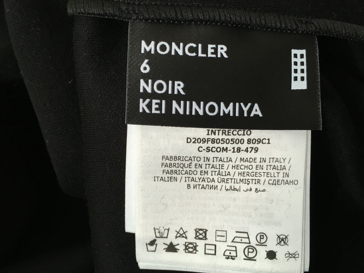 MONCLER + 6 Noir Kei Ninomiya Genius Black Sweatshirt Size L Large ladies