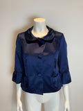 L.K. Bennett London Navy Satin Evening Blazer Size UK 14 US 10 EU 42 ladies