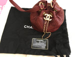 CHANEL Coco Pleated Drawstring Bag Burgundy 2018 Handbag Amazing Runaway Ladies