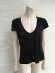 James Perse Standard Casual Scoop Short Sleeve Tee Shirt Black T shirt Size 1 S Ladies