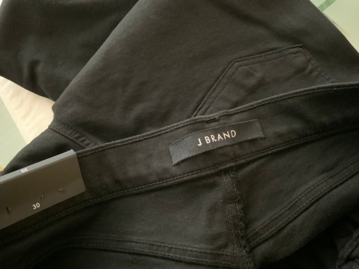 J Brand Maria High Rise Cropped Skinny Jeans with Zips, Black Sz 30 ladies