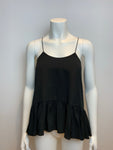 TIBI Black Peplum Hem tank top blouse Size US 0 UK 2 XXS ladies