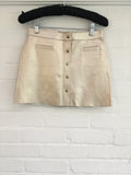 Bonpoint Snap-Front Grained Gold Leather Skirt Size 12 years Children