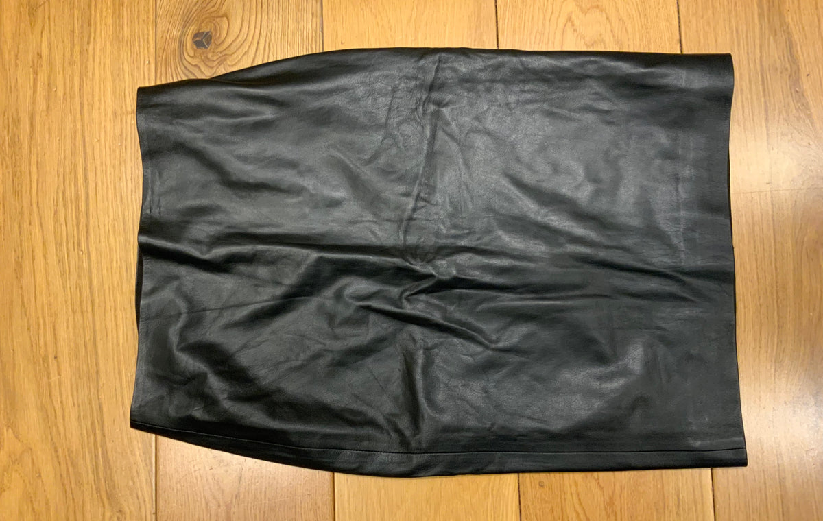 Ralph Lauren Lauren Lambs leather fitted midi skirt US 2 UK 6 XS ladies