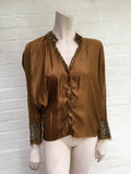 Easton Pearson Vintage 90s Silk Sequin Embellished Blouse Size UK 10 US 6 ladies