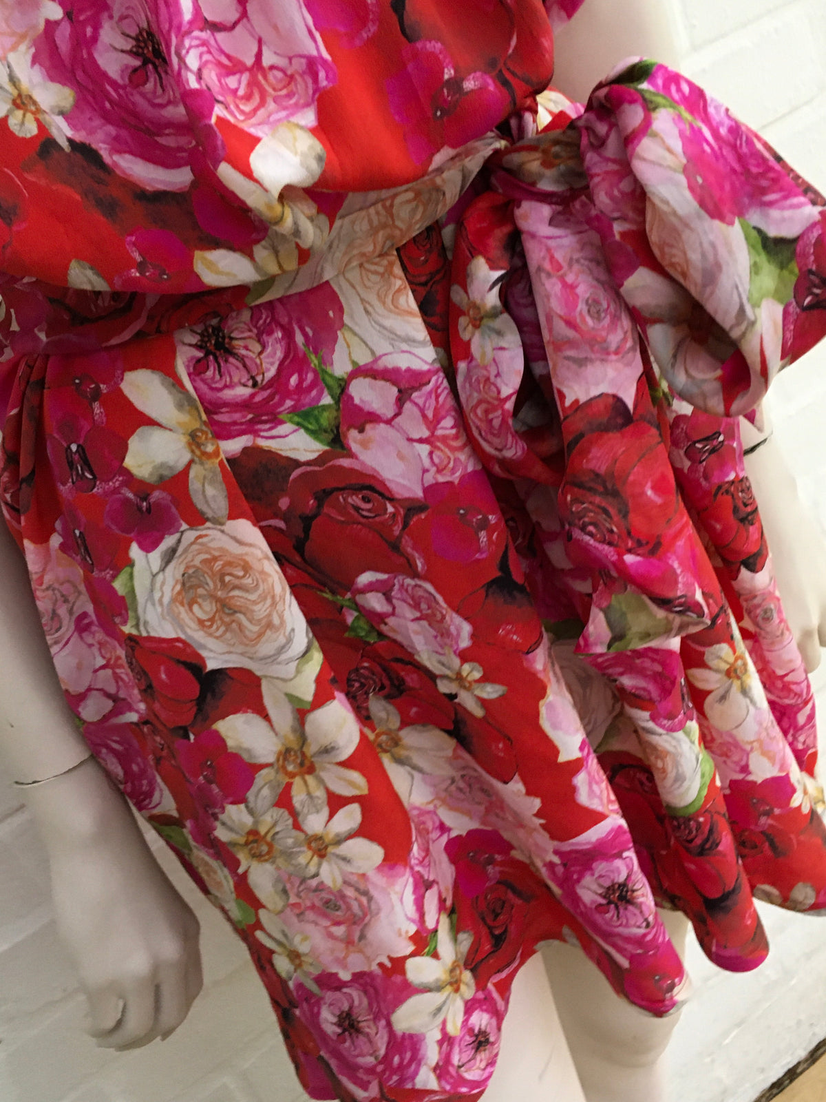 ISOLDA Fru Fru floral-print silk dress Size US 4 UK 8 S SMALL ladies